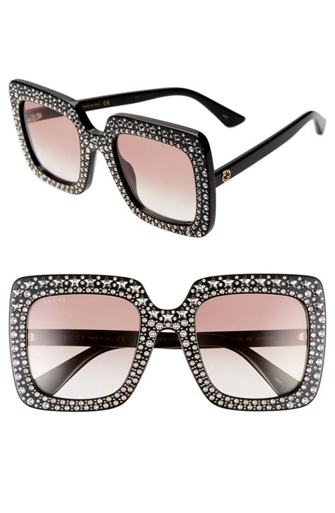 gucci women's large embellished logo sunglasses|sunglasses Gucci women's 2021.